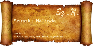 Szuszky Melinda névjegykártya