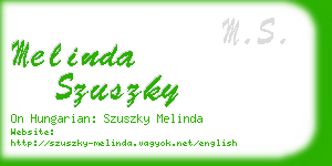 melinda szuszky business card